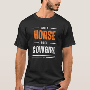 T-shirt enregistrer une course à cheval une cowgirl