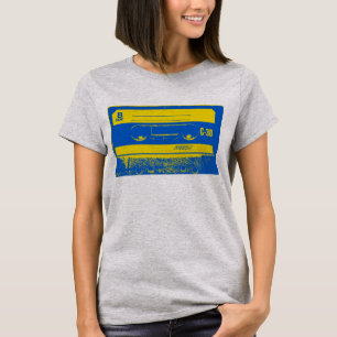 T-shirt Enregistreur à cassettes bleu et jaune