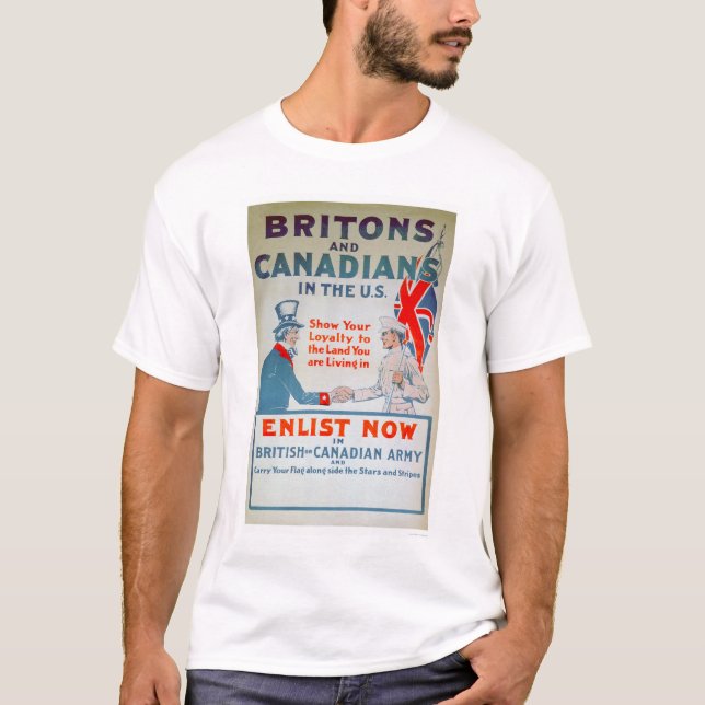 T-shirt Enrôlez maintenant Britanniques et Canadiens (Devant)