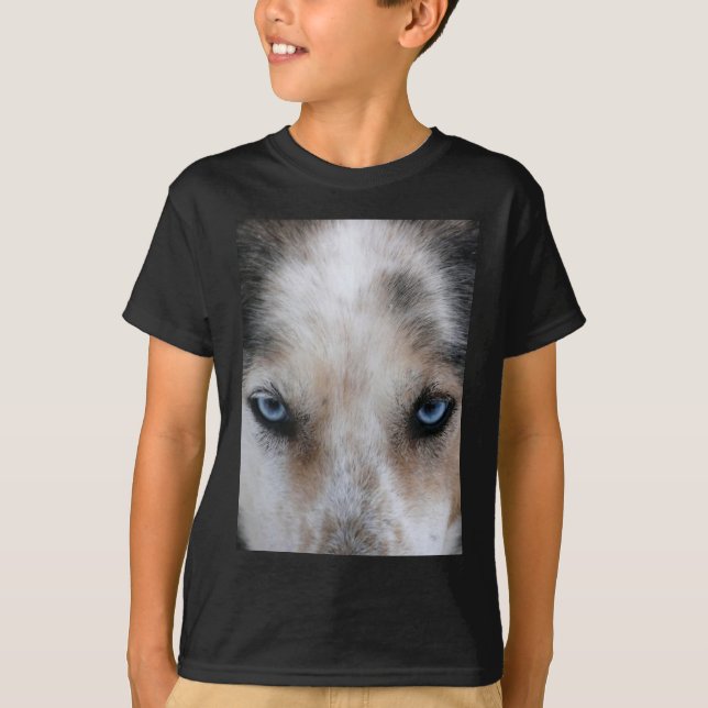 T-shirt enroué d'yeux bleus (Devant)