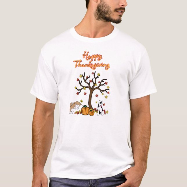 T-shirt enroué heureux de thanksgiving (Devant)