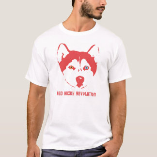 T-shirt enroué rouge de blanc de révolution