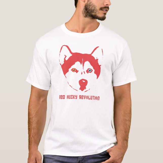 T-shirt enroué rouge de blanc de révolution (Devant)