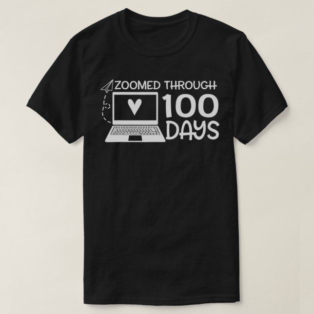 T-shirt Enseignant 100e Jour De Cadeau De L'École Zoomé À  (Design devant)