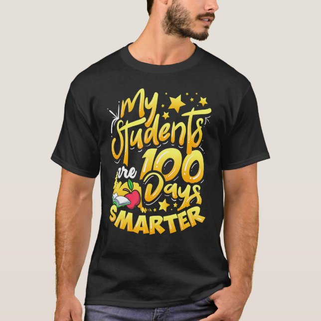 T-shirt Enseignant 100e Jour De L'École 100 Jours Plus Int (Devant)