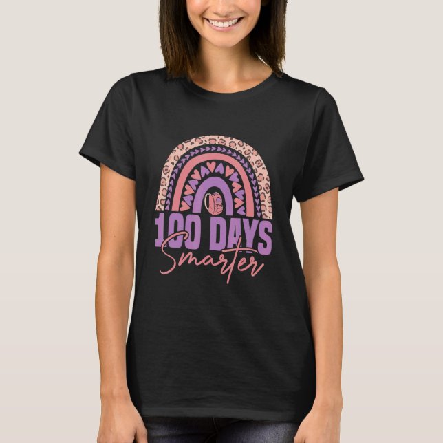 T-shirt Enseignant 100e jour d'école 100 jours plus intell (Devant)
