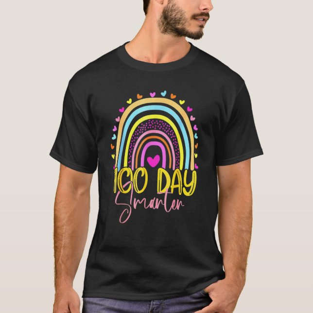 T-shirt Enseignant 100e jour d'école 100 jours plus intell (Devant)