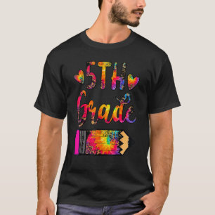 T-shirt Enseignant 5e année Retour à l'école Tie Dye Léopa