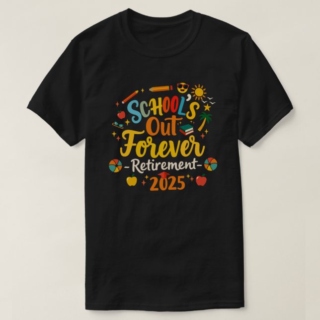 T-shirt enseignant à la retraite 2025 (Design devant)