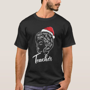 T-shirt Enseignant Afro Noël X Mas Pyjama Fierté Noire Me