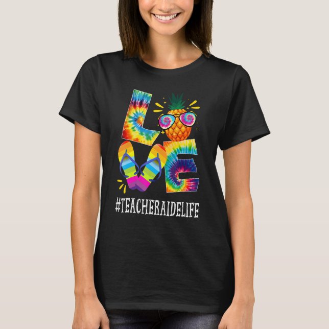 T-shirt Enseignant Aide Amour Ananas Été hors service Crav (Devant)