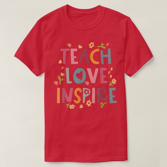 T-shirt Enseignant Aimer Inspirer Vinatge Enseignant Derni (Design devant)