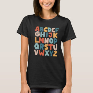 T-shirt Enseignant Alphabet Rétro ABC Animaux Maternelle P