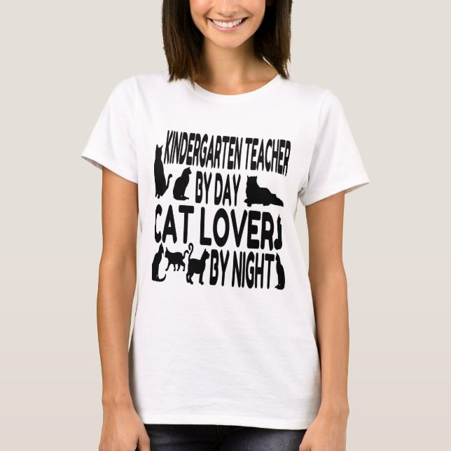 T-shirt Enseignant Amoureux des chats de maternelle (Devant)