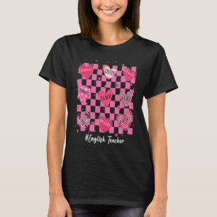 T-shirt Enseignant Anglais Coeurs Enseigner Amour Inspirer