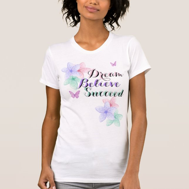 T-Shirt enseignant aquarelle floral papillon rêve (Devant)
