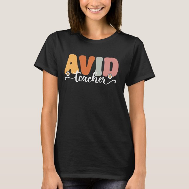 T-shirt Enseignant Avid Drôle Retour À L'École Enseignants (Devant)