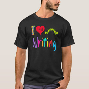 T-shirt Enseignant Bibliothécaire J'Aime Écrire Chenille A