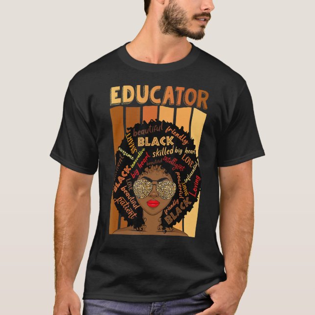 T-shirt Enseignant Black Educator Love Melanin (Devant)