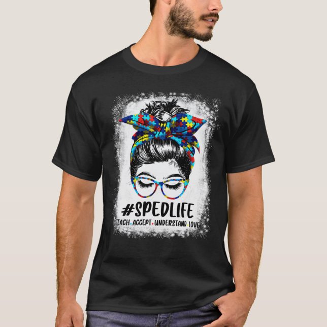 T-shirt Enseignant Blanchi Chignon Méssy Éducation Spécial (Devant)
