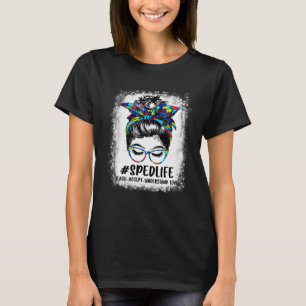 T-shirt Enseignant Blanchi Fouillis Chignon Éducation Spéc