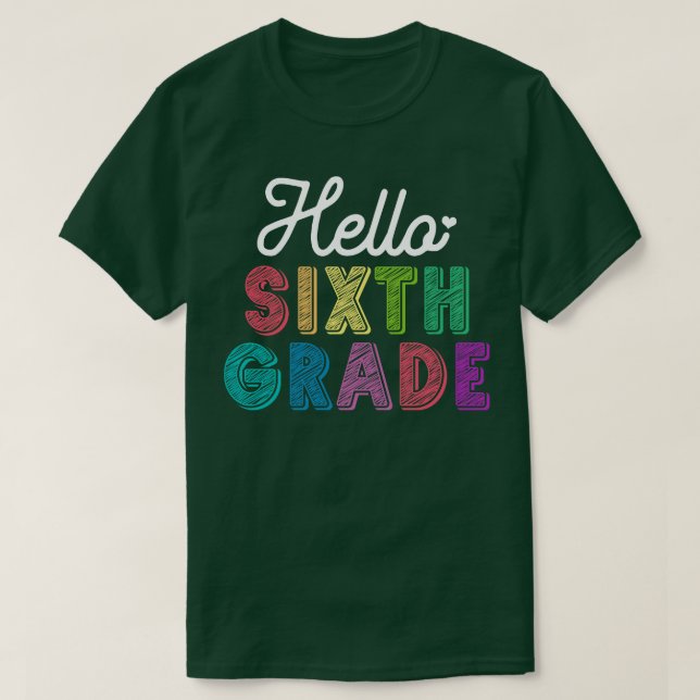 T-shirt Enseignant Bonjour 6e année (Design devant)