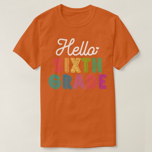 T-shirt Enseignant Bonjour 6e année (Design devant)
