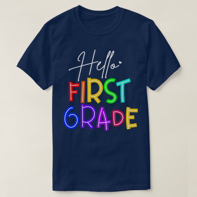 T-shirt Enseignant Bonjour Première Classe (Design devant)