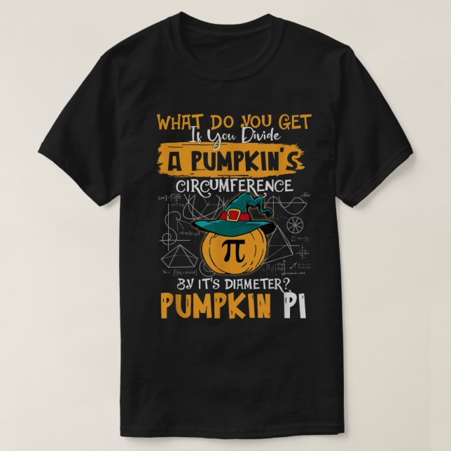 T-shirt Enseignant citrouille Pi Math Halloween Thanksgivi (Design devant)
