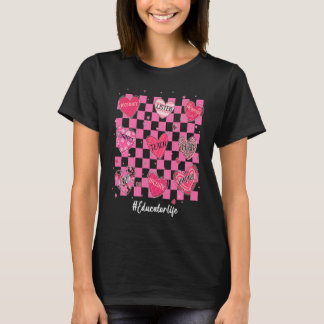 T-shirt Enseignant Coeur Enseigner l'amour Inspirer les fe