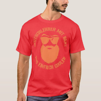 T-shirt Enseignant cool allemand avec barbe pleine