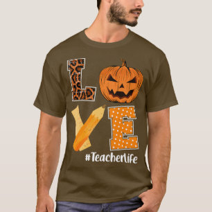 T-shirt Enseignant d'amour Halloween Automne automne Thank