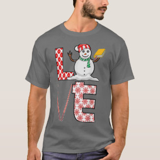 T-shirt Enseignant d'amour Noël Snowman Xmas Pyjama Enseig