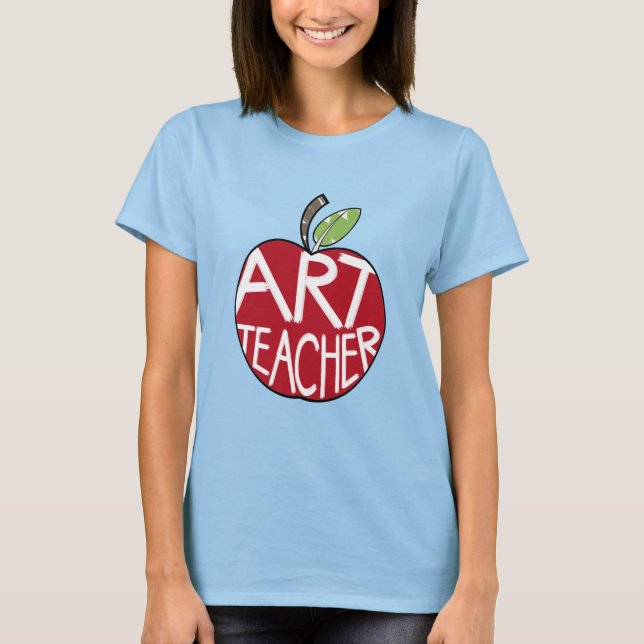 T-shirt Enseignant d'art Pomme peinte et pinceaux (Devant)