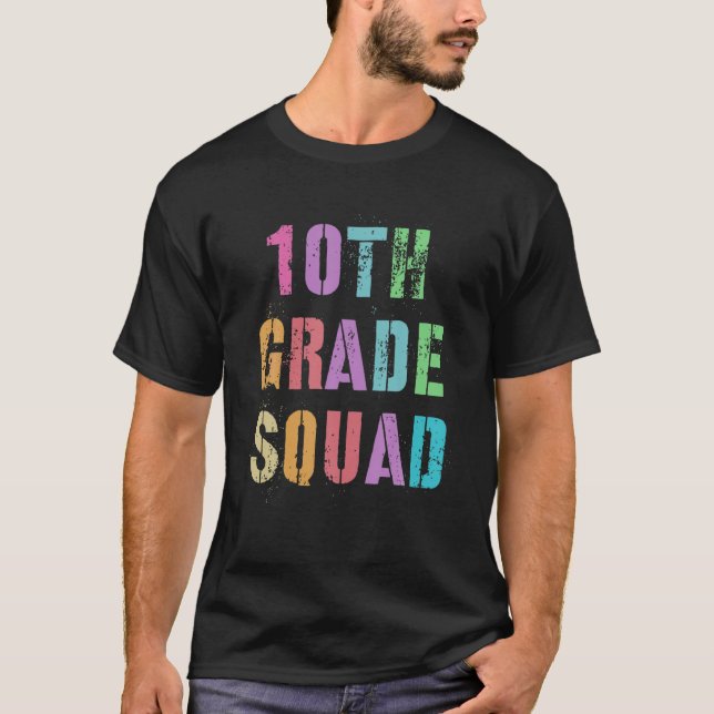 T-shirt Enseignant De 10E ANNÉE Prêt À Rock Graffi (Devant)