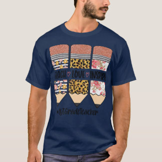 T-shirt Enseignant de 1ère année Retour à l'école Enseigne