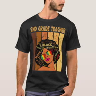 T-shirt Enseignant de 2e année Afro Afro-Américain Histoir