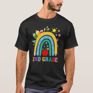 T-shirt Enseignant de 2e année Élève Bohème Arc-en-ciel Re