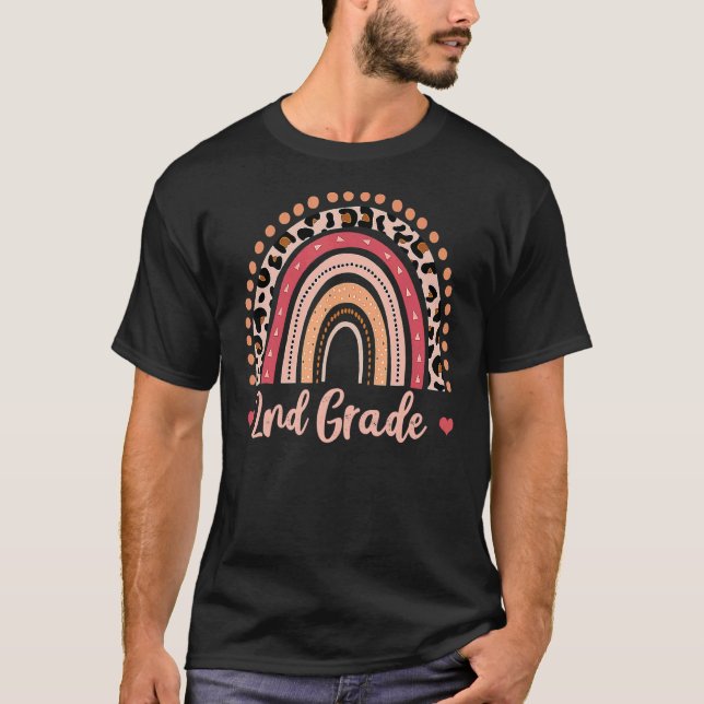 T-shirt Enseignant de 2e année Funny Rainbow  Retour à l'é (Devant)