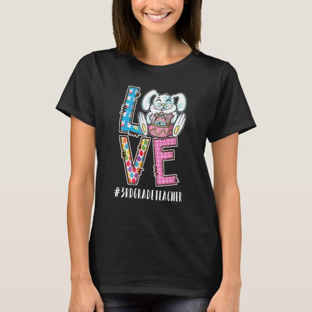 T-shirt Enseignant de 3e année Amour de Pâques #enseigneVi (Devant)