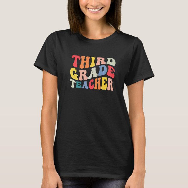 T-shirt Enseignant de 3e année de retour à l'école Retro G (Devant)