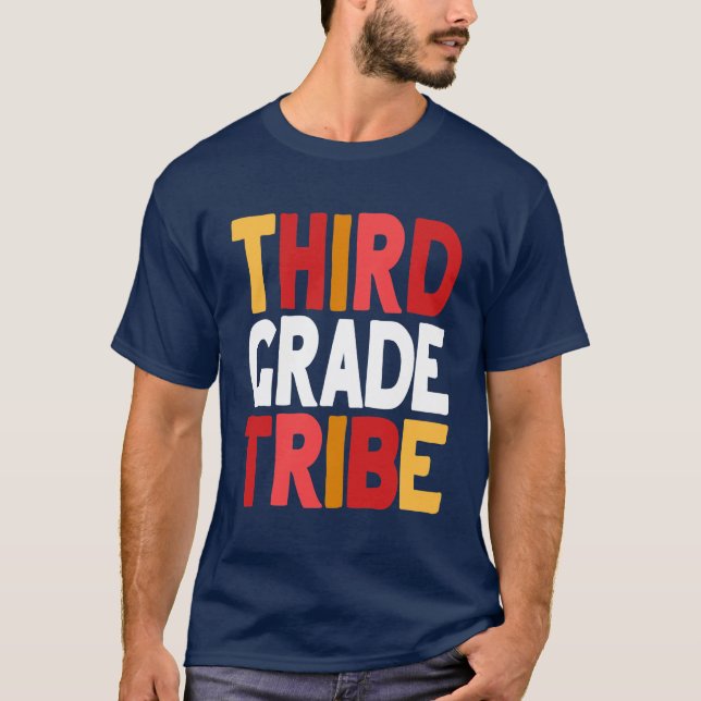 T-shirt Enseignant de 3e année de tribu Retour à l'école (Devant)