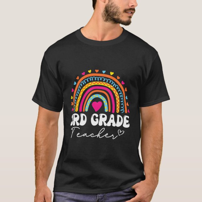 T-shirt Enseignant de 3e année Équipe Arc-en-ciel Équipe 3 (Devant)