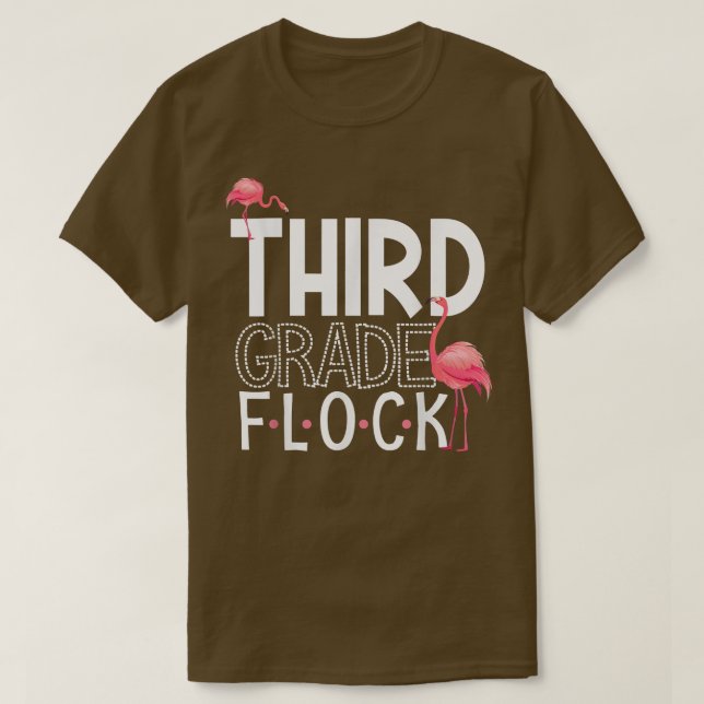 T-shirt Enseignant de 3e année Flock Flamant rose rose Kid (Design devant)