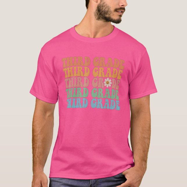 T-shirt Enseignant de 3e année Retro 3e année Enseignant G (Devant)