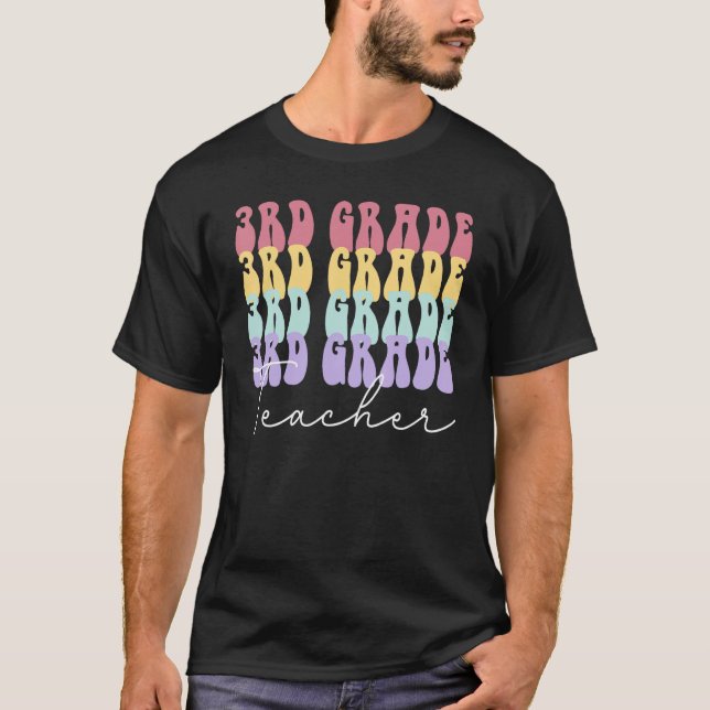 T-shirt Enseignant de 3e année Retro Enseignement de 3e an (Devant)
