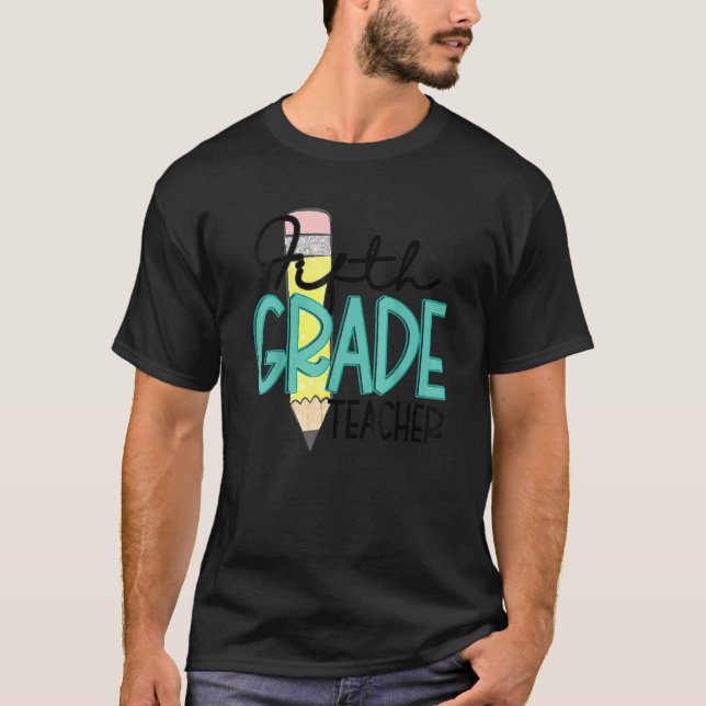 T-shirt Enseignant De 5E Année À L'École (Devant)