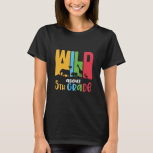 T-shirt Enseignant de 5e année Animaux sauvages Environ 5e