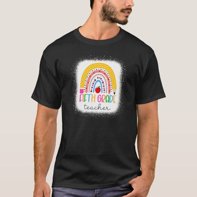 T-shirt Enseignant de 5e année Enseigner l'amour Inspirer  (Devant)