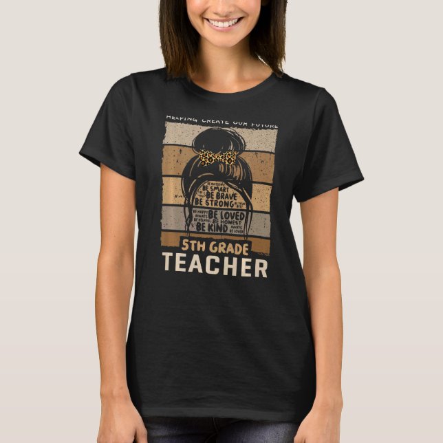 T-shirt Enseignant de 5e année et école primaire de 5e ann (Devant)